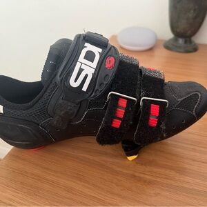 Black and Red Sneakers with Ratchet Closure